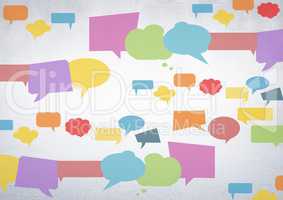 colorful chat bubbles with bright background