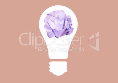 light bulb with crumpled paper ball