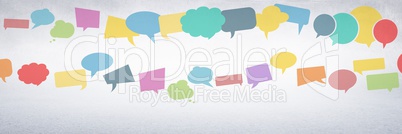 colorful chat bubbles with grey background