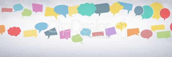 colorful chat bubbles with grey background