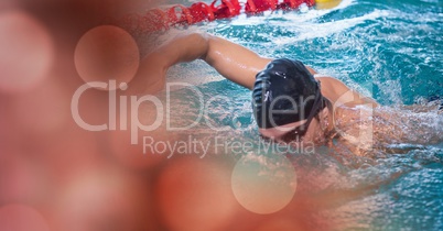 Man swimming in pool