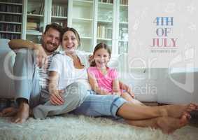 Happy family celebrating independence day