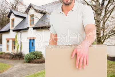 delivery  man with box