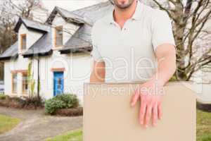 delivery  man with box