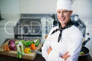 chef  standing in kitchen