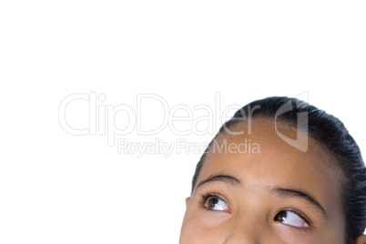 Girl against white background