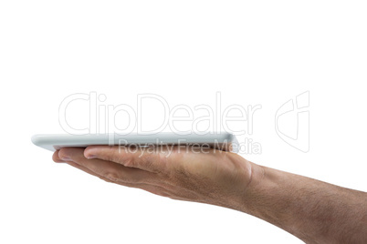 Man holding digital tablet Man holding digital tablet