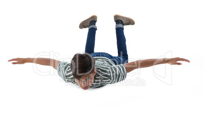 Teenage boy lying on the floor