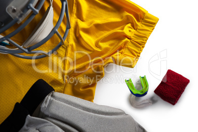 High angle view of sports clothing