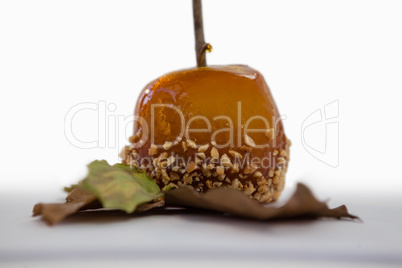 Close-up of decorated apple