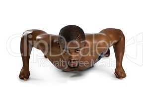 Portrait of sportsman practicing push ups