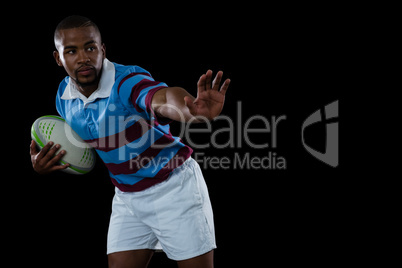 sportsman gesturing while looking away