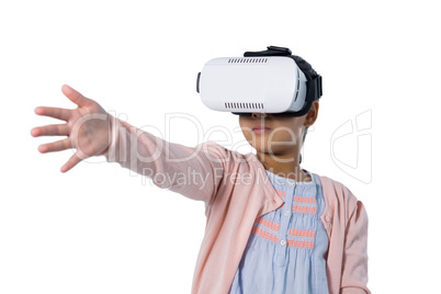 Girl using virtual reality headset