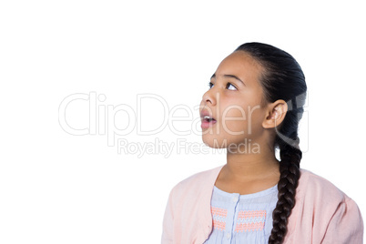 Girl against white background