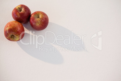 Overhead of red apples