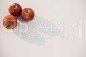 Overhead of red apples