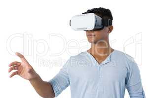 Man using virtual reality headset