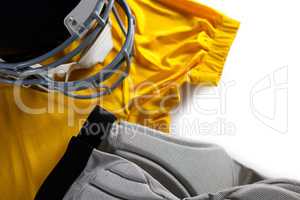 Close up of sports jersey with helmet