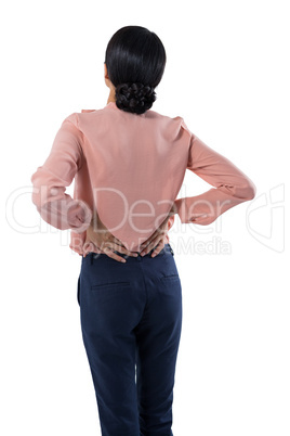 Female executive suffering from backache
