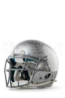 Close up of silver colored sports helmet