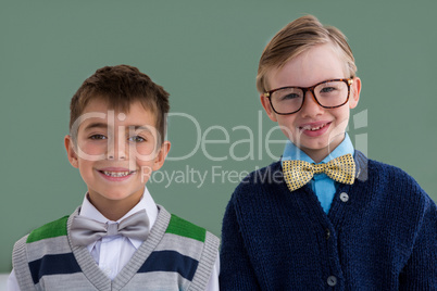 Kids as business executive smiling while standing in office