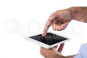 Man holding digital tablet