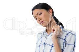 Female executive suffering from a neck pain