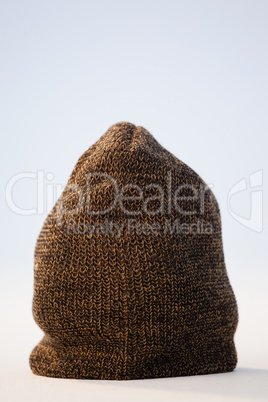 Close-up of wooly hat