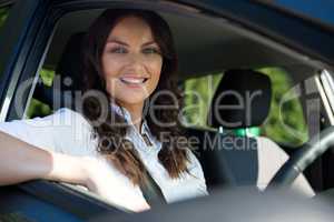 Beautiful woman driving a car