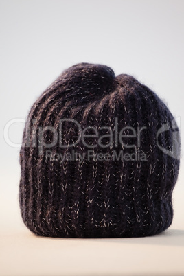 Close-up of wooly hat