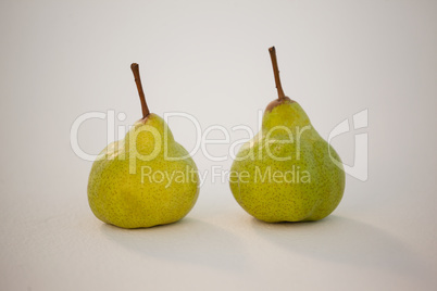 Close-up of two pears