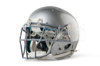 Close up of silver sports helmet