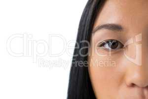 Womans eyes with eyebrows