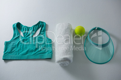 Sports bar with napkin and tennis ball by sun visor