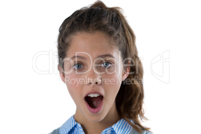 Portrait of shocked teenage girl