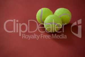 Close up of three tennis balls