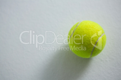 Overhead view of fluorescent tennis ball