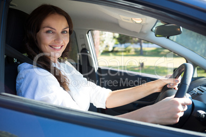 Beautiful woman driving a car