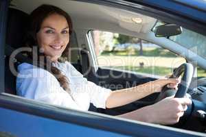 Beautiful woman driving a car