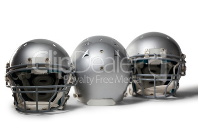 Sports helmet arranged side by side