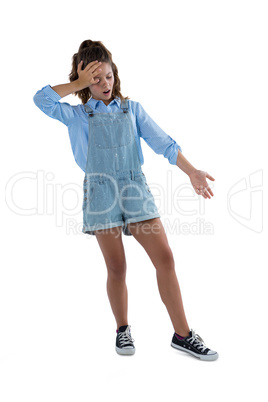 Teenage girl dancing