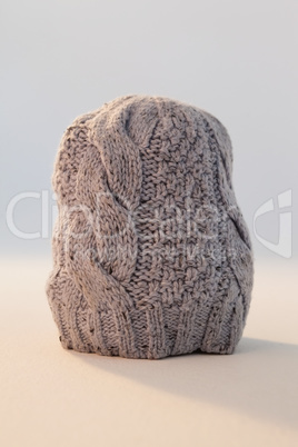 Close-up of wooly hat
