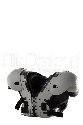 Gray chest protector on white background