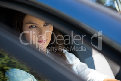 Woman driving a car