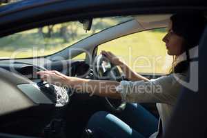 Woman driving a car