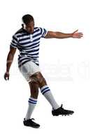 Full length of male rugby player playing