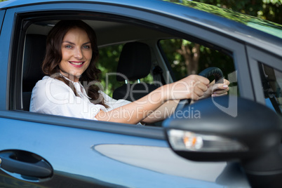 Beautiful woman driving a car