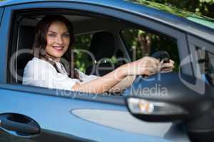 Beautiful woman driving a car