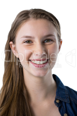 Teenage girl smiling at camera