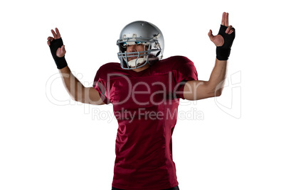 Ssportsman man wearing helmet while gesturing